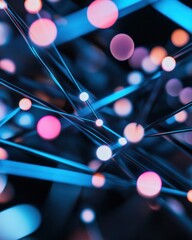 Leinwandbilder - Quantum Connectivity Revolution Luminous Network Visualization for Next-Gen Digital Transformation and Decentralized Communication Systems
