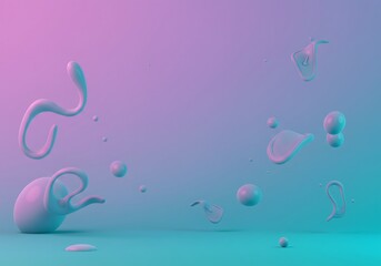 Wall Mural - abstract liquid splashes on gradient background