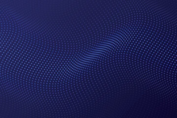 Blue dotted wave pattern on deep blue background
