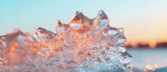 Aufkleber - Ethereal Winter Frost Macro Crystalline Art Revealing Natures Geometric Precision - Innovative Digital Content for Climate Aesthetics and Design Storytelling