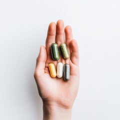 Poster - Holistic Wellness Revolution Minimalist Supplement Palette Showcasing Personalized Nutrition and Mindful Health Optimization for Modern Wellness Enthusiasts