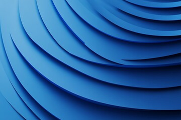 Poster - Abstract Blue Swirling Layers of Concentric Circles 3D Rendering Background Wallpaper