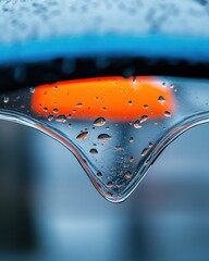 Aufkleber - Fluid Dynamics Reimagined Hyper-Real Macro of Water Tension and Chromatic Contrast - Innovative Design Visualization for Tech and Creative Industries