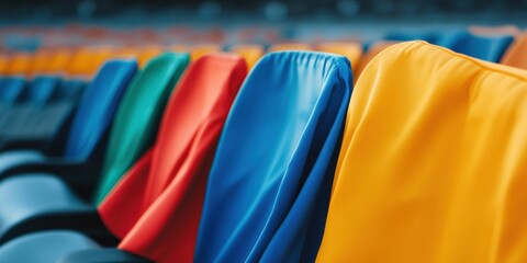 Poster - Vibrant Unity Spectrum Inclusive Global Connectivity Showcase - Dynamic Multicolor Stadium Seating for Immersive Multicultural Brand Storytelling
