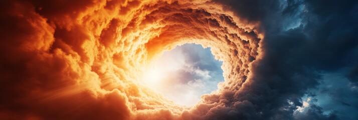 Fototapete - Apocalyptic Climate Crisis Visualization Dramatic Atmospheric Transformation Epic Global Warming Narrative for Environmental Education and Immersive Media Content