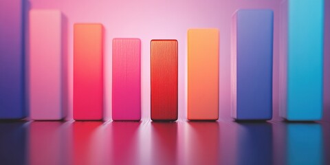 Aufkleber - Gradient Performance Analytics Vibrant Vertical Data Visualization Showcasing Dynamic Business Growth Metrics in Sleek Minimalist Design for Digital Transformation Era