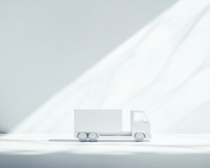 Poster - Minimalist Electric Logistics Visualization Clean Tech Delivery Innovation in Monochrome White Space - Future of Sustainable Urban Transportation