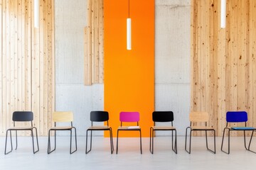Aufkleber - Minimalist Learning Spaces Vibrant Collaborative Design for Gen Z Education - Innovative Classroom Aesthetics Inspiring Creative Engagement and Flexible Learning Environments
