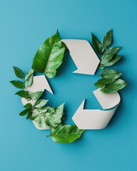 Poster - Eco-Innovative Circular Economy Next-Gen Sustainability Visualization with Organic Leaf Recycling Symbol - Climate Action Branding Concept
