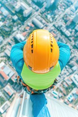Poster - Urban Risk Management High-Altitude Industrial Safety Tech with Immersive Aerial Perspective - Cutting-Edge Professional Performance in Extreme Work Environments