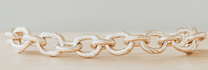 Poster - Minimalist Gold Chain Elegance Luxe Jewelry Macro for High-End Fashion Marketing, Showcasing Intricate Metalwork and Contemporary Accessory Design