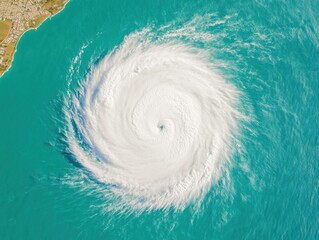 Aufkleber - Climate Crisis Visualization Hyperdynamic Satellite Mapping of Extreme Hurricane Trajectory - Next-Gen Emergency Resilience and Urban Safety Technologies