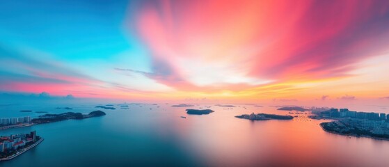 Poster - Luminescent Cityscape Panorama Transformative Urban Horizon Showcasing Immersive Twilight Aesthetics in Hyper-Realistic 8K Coastal Metropolis Experience