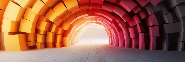 Fototapete - Geometric Gradient Tunnel Immersive AI-Powered Visual Navigation Strategy Revealing Transformative Decision Pathways in Emerging Digital Landscape Design