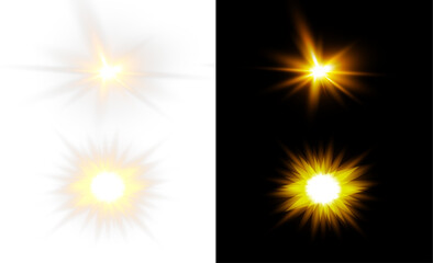 Wall Mural - vector transparent sunlight with sun glare. overlay, sun rays and glare, sun, sunrays, light transit