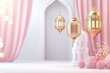 © zaka - Ramadan lanterns with pink decor.
