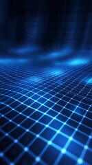 Fototapete - Abstract Blue Grid Network Digital Technology Background Illustration
