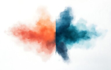 Poster - Abstract blend of orange and teal colored clouds