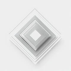 Aufkleber - Minimalist White Diamond Tunnel: Geometric Abstraction with Precise Lines and Layers