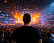 © ACHMAD - Man watching concert in arena, stage lights