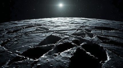 Wall Mural - jagged lines intersect and collide creating a web of fractured patterns across a lunar landscape acc