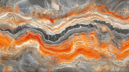 Wall Mural - a close up of an orange and gray marble surface