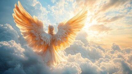 Wall Mural - an angel in the clouds