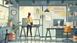 © Sami - Entrepreneur working on a startup project in a contemporary office