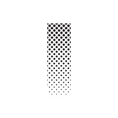 Aufkleber - uppercase letter I in halftone dot pattern, modern black and white typography design with fading effect, concept of graphic design, branding, typography art, digital print