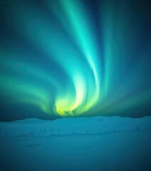 Wall Mural - Subtle white wave aurora borealis, ethereal night sky, glow, energy, wave