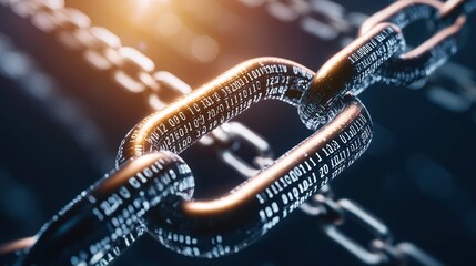 Metallic chain link with binary code technology