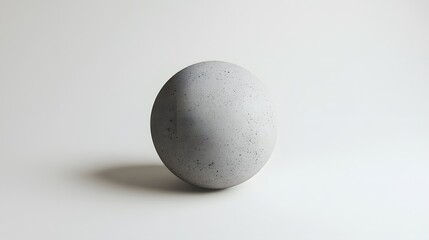 Poster - Concrete sphere casting a shadow on white background