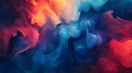 Aufkleber - Colorful smoke creating abstract shapes in a gradient background