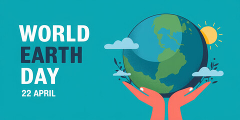 Wall Mural - world earth day concept, hands holding globe