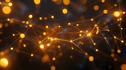 Futuristic SEO Concept with Glowing Nodes and Connections, Representing Digital Connectivity and Optimization