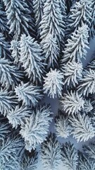 Wall Mural - winter wonderland with frost-covered trees in a serene forest setting