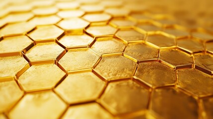 Aufkleber - Abstract golden hexagon pattern background.