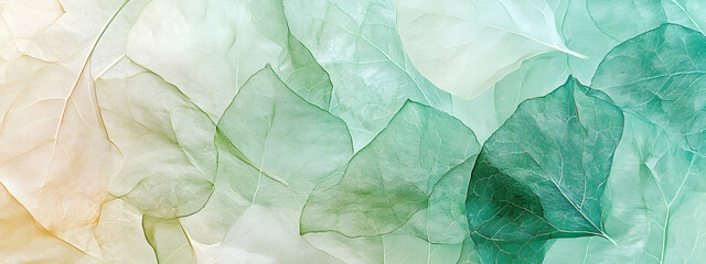 Wall Mural - organic green leaf texture, abstract pattern, natural and healthy 4k wallpaper, pastel colors -