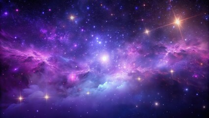 Wall Mural - Cosmic Night Sky with Glowing Particles, purple, nebula,  purple, nebula, asteroid, comet, glitter, starry, glow