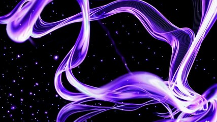 Wall Mural - abstract video with swirling purple light trails on a black background, captured from a dynamic angl