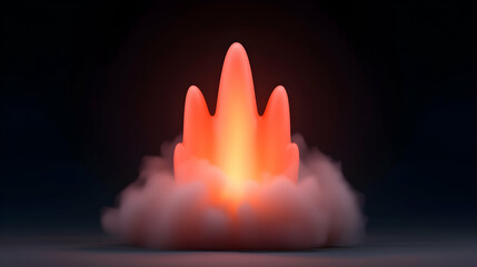 Wall Mural - Orange Light Burst with Particles and Smoke