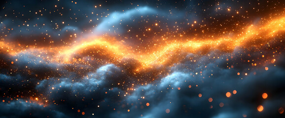 Wall Mural - abstract glowing fire nebula in space