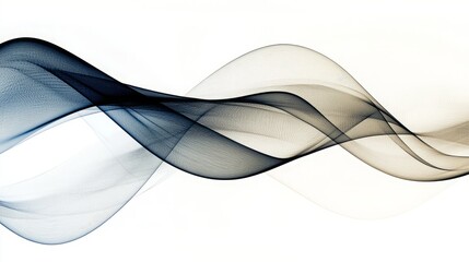Wall Mural - a blue and white wave. abstract background with blue wavy lines on white, vector illustration. futur