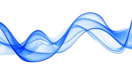 Wall Mural - a blue wave on a white background. abstract background with blue wavy lines on white, vector illustr