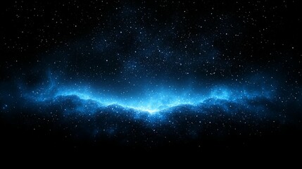 Wall Mural - Blue nebula in space with stars.
