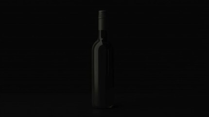 wine bottle on black background