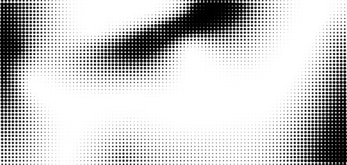 Leinwandbilder - Grunge halftone gradient background pattern with a dynamic, flowing circles. Vector design element for anime or manga comic book, retro style pixelated texture banner.
