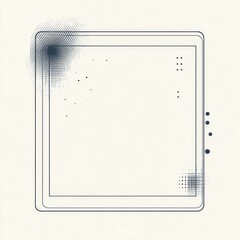 Leinwandbilder - Abstract Frame Design with Halftone Elements, Minimalist Composition on Off-White Backdrop.