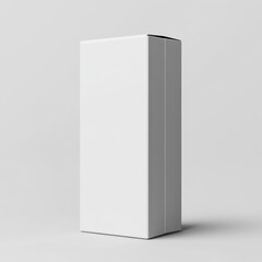 Poster - Clean Minimalist Product Packaging: White Rectangular Box on Plain Background
