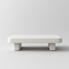 Poster - Minimalist White Display Platform: Modern Showcase for Products and Design Concepts
